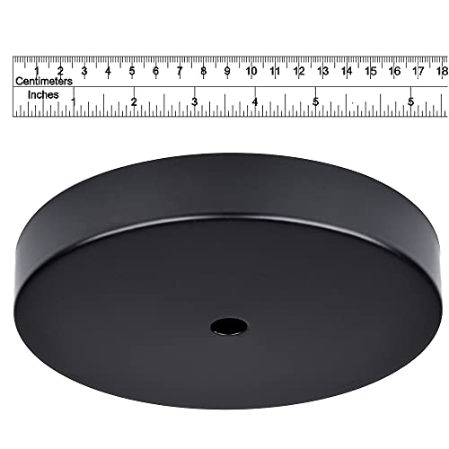 Arturesthome 7" Modern Rewind Ceiling Canopy Kit,Black Single Hole Ceiling Plate for Pendant Lights or Chandelier Fixture - color: Black, size: 7.08 Inch