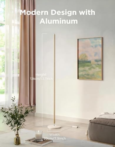Govee RGBIC Floor Lamp Basic, 1000lm LED Corner Lamp Works with Alexa, 1000lm Modern Floor Lamp with Music Sync and 16 Million DIY Colors, Color Changing Standing Lamp for Bedroom Living Room - color: Champagne