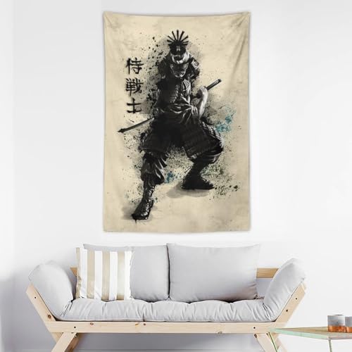 JOKIMAL Japanese Samurai Art Tapestry Poster Wall Art Decor for ApartmentHomeDorm Living Room Bedroom 40"x60" - color: Samurai 2