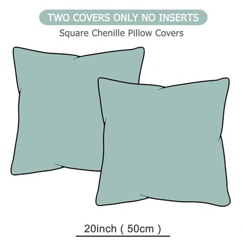 GAWAMAY Decorative Throw Pillow Covers 20x20 Inch Set of 2 for Living Room Couch Bed Sofa, Farmhouse Square Cushion Cover Soft Striped Corduroy Pillow Cases Boho Accent Home Decor (50x50cm) Aqua Blue - color: Aqua Blue, size: 20" x 20" (Pack of 2)