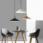 KCO Lighting Modern Cone Pendant Lighting White and Gold Pendant Light Kitchen Island Farmhouse Dome Pendant Light Mid Century Living Room Light Fixture Over Dining Table (White) - color: White