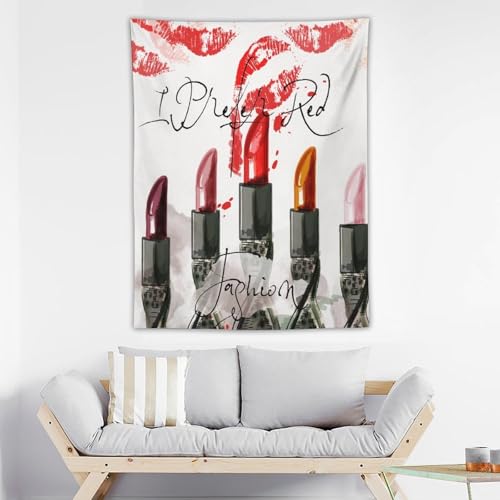 Fashion Girl Tapestries Cosmetic Perfume Bag Lipstick Pink Tapestry Girly Makeup Tapestry Wall Hanging Modern Trendy Aesthetic Wall Art Decor for Kids Teen Women Decor 30"x40" - color: Makeup-2, size: 40"L x 30"W