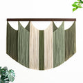 Tie-Dye Macrame Wall Hanging Large Dip Dye Yarn Tapestry Home Boho Wall Decor Ombre Art Headboard Bedroom Living Room Apartment Birthday Gift Xmas,Green with Beige - color: Green With Beige
