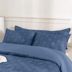 JELLYMONI Pillowcases Standard Size Blue 2 Pack Boho Plaid Bed Pillow Covers 20x26in Polyester Envelope Pillow Shams Tufted Bohemian Textured (Pillows are not Included) - color: 05 - Blue - Grid, size: 26" x 20" (Pack of 2)