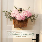 Set of 2 Red Brown Wicker Hanging Baskets for Front Door, Mail, Flowers & Organizing - color: Red Brown Water Hyacinth