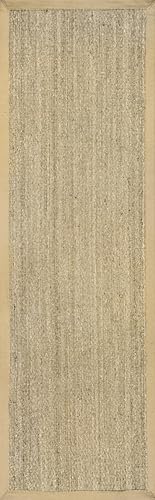 Nuloom Elijah Beige/Natural, 2'6" x 10', Basketweave, Seagrass, Soft and Textured, High Traffic, Stain Resistant, Easy Clean, Durable Runner for Bedroom, Living Room, Dining, Den, Foyer, Entryway - color: Beige, size: 2'6" x 10' (Rectangular)