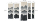IOWER Large Macrame Wall Hanging 5Pcs Handmade Dip-Dyed Mountain Wall Decor Combination Suspension Bedroom Living Room Modern Fiber Yarn Wall Art - color: black1