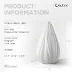 RONDURE 12.5" Modern Ceramic Table Lamp, Fully Dimmable Bedside Lamp for Bedroom Living Room Nightstand, White Translucent Ceramic Shade, Warm Ambient Decorative Corded Lighting, Bulb Included - style: Flora