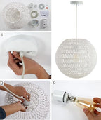 JONATHAN Y 16" Grey/Black Modern Bohemian Woven LED Pendant Light, Adjustable Hanging Ceiling Lamp for Kitchen Island Dining Room, Paper Wicker Shade, Bulb Included (JYL6503D) - color: Gray