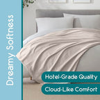 Vellux 100% Cotton Blanket, Twin, 66x90, Mink | Soft, Breathable Knit, Lightweight, All Season, Machine Washable, Oeko-Tex Certified, Hotel Quality - color: Mink, size: Twin