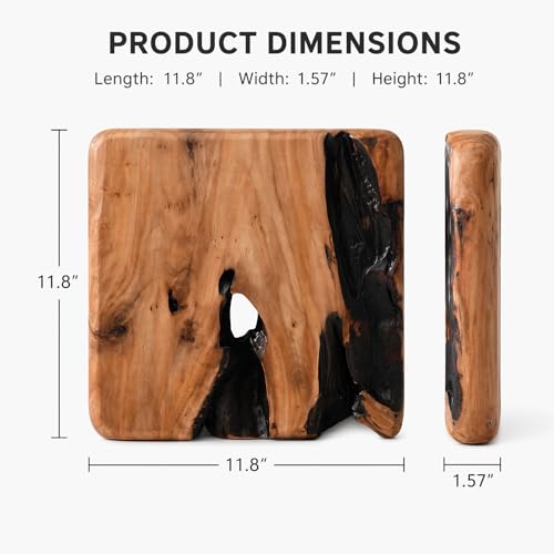 BOTALEGRE 4-Piece Cedar Wood Wall Art Set, Rustic Abstract Wall Decor for Home