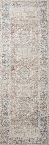 Loloi Chris Loves Julia Jules Collection JUL-07 Natural/Ocean 7'-6'' x 9'-6'', .13" Pile Height, Area Rug - color: Natural / Ocean, size: 7'6" x 9'6" (Rectangular)