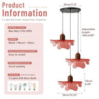 3 Light Red Glass Pendant Light Mid Century Modern Chandelier Adjustable Hanging Ceiling Light Fixture E26 Base for Bedroom Entryway Kitchen Island Dining Room - color: Red, 3 Light