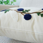 vctops Floral Embroidered Pillow Covers 18x18 Inch Spring Summer Cotton Tufted Throw Pillow Cover Outdoor Garden Cushion Case for Sofa, Bed, Living Room (Flower A,18"x18") - color: Flower a
