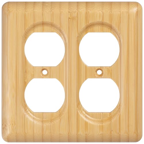 Bamboo Electrical Outlet Covers Duplex Receptacle Natural Wood Wall Plate Cover - color: Bamboo, size: Duplex Receptacle