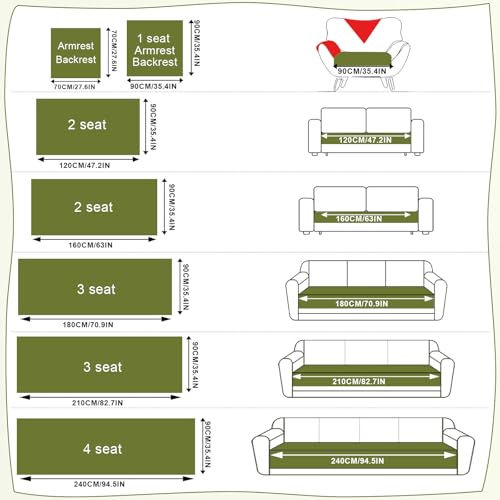 VClife Modern Couch Cover, Non Slip Dog Sofa Cover, Green, 35.4" x 35.4" | Pet-friendly Sofa Covers, Scratch-resistant, Waterproof, Non Slip That Stay Firmly In Place, Durable and Machine Washable - color: 01# Green, size: 35.4" x 35.4"