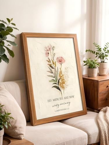 LBTZEVIR Framed Christian Wall Art Bible Verse Wall Art Are Floral Wall Art Every for Prayer Room Church Study & Living Room Decor 16x12 Inch - color: Scripture 1, size: 16"L x 12"W