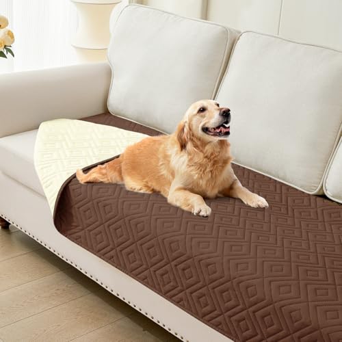 hyha Waterproof Dog Blanket, Soft Dog Bed Cover Pet Blankets, Waterproof Sofa Couch Cover for Dogs Washable, Reversible Pet Couch Covers for Sofa Furniture (30x70 Inch, Brown/Beige) - color: Brown+beige, size: 30x70 Inch