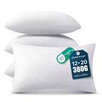 Phantoscope Pillow Inserts, Hypoallergenic 100% Virgin Fiber Square Form Microfiber Throw Pillow Inserts, Couch Bed Pillows, 12x20 Inch (Pack of 4) - size: 12x20 Inch
