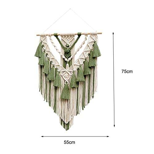 Bohemian Fringe Tassels Tapestry Wall Hanging Ornament Wedding Background Home Elegant Decoration Creative Gifts (Green) - color: Green