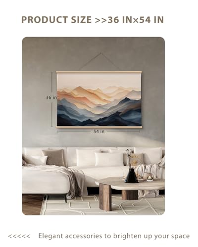 VIYYIEA Extra Large Canvas Wall Art, 36x54 Inch Abstract Mountain Landscape, Modern Neutral Nature Wall Decor for Living Room or Bedroom, Above Sofa - color: Mountain Texture Art