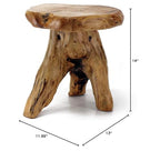 WELLAND Natural Cedar Stump Stool, 14" End Table, Live Edge Side Table, Plant Stand, Small Nightstand, Mushroom Stool for Living Room, Bedroom, Patio, Garden
