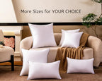 TTusavi 12"x20"Pillow Inserts Set of 2 with 100% Cotton Cover Decorative Square Throw 12x20 Pillows for Couch, Sofa and Bed - White(2, 12x20) - size: 12x20