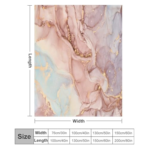 Abstract Marble Blanket, Modern Luxury Baroque Golden Pink Purple Stone Veins Pattern Soft Warm Cozy Plush Flannel Covers for Livingroom Bedroom Couch Chair Camping Travel Home Decor Tapestry 30x40in - color: Abstract-3, size: 30W" x 40L"