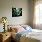 QGHOT Jungle Tapestry Wall Hanging Tropical Rainforest Backdrop Green Palm Leaves Tapestry Extra Large Forest Wall Art for Bedroom Living Room Office Decor 31.5" L x 39.4" W - size: 31.5"L x 39.4"W