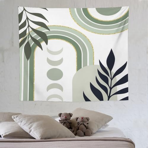 Boho Leaf Tapestries,Bohemian Mid Century Palm Tropical Leaf Abstract Modern Minimalism Wall Hanging Neutral Home Decor Art for Living Room Bedroom Dorm 40"x30" - color: Boho Leaf-9, size: W40xL30in