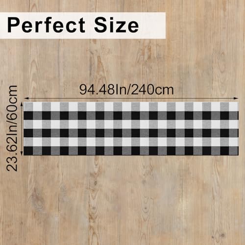 Buffalo Check Rug Black and White Buffalo Plaid Hallway Runner Rug 2x8 Cotton Woven Rug Carpet Runner for Entryway Farmhouse Kitchen Bathroom Indoor-Outdoor Front Door Mat - color: Black and White, size: 2‘×8’