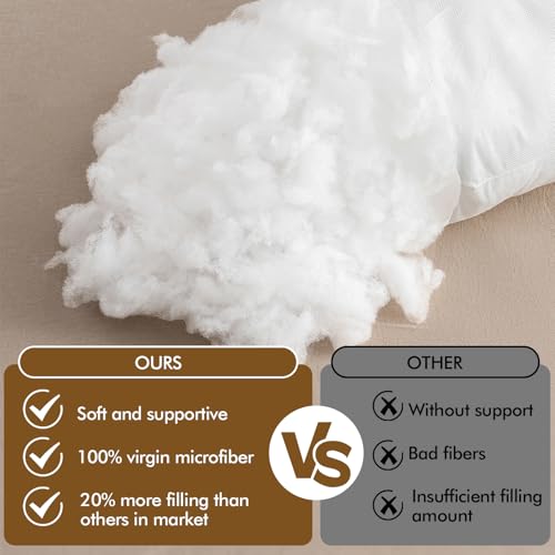 MIULEE 12x24 Inch Pillow Insert, Throw Pillow for Bed Sofa Couch Rectangle Decorative Lumbar Virgin Microfiber Stuffer - size: 12x24 Inch (Pack of 1)