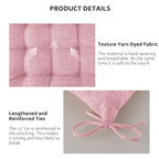 ELFJOY 4 Pack Chair Cushions for Dining Chairs Chair Pads Cushion for Kitchen Office Tufted Textured Square Seat Cushion with Ties (16" Light Pink) - color: Light Pink