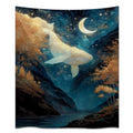 Celestial Whale under Moon Fantasy Ocean Tapestries Modern Boho Contemporary Wall Art Tapestry Wall Hanging Elegant Stunning Home Decor for Bedroom Living Room Apartment Office (YGST3989,50x60 inch)