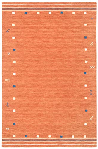SAFAVIEH Himalaya Collection Area Rug - 5' x 8', Rust, Handmade Boho Tribal Wool, Ideal for High Traffic Areas in Living Room, Bedroom (HIM563P) - color: Rust, size: 5' x 8' (Rectangular)