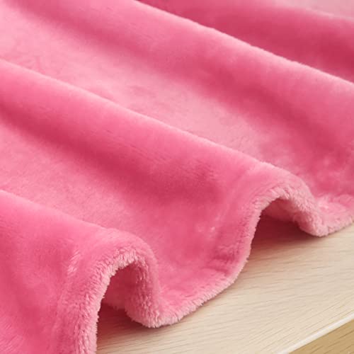 MACEVIA Throw Blanket Flannel Fleece Blankets for Couch, Fuzzy Cozy Lightweight Warm Comfort Super Soft Fluffy Plush Blankets for Bed Sofa 260GSM, Suitable for All Seasons (Pink,50x60inches) - color: Solid-pink, size: Flannel Fleece (50x60 IN)