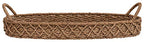 Creative Co-Op Decorative Oval Woven Seagrass Tray with Handles - size: 32" x 13" x 7"