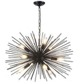 24in Black Sputnik Chandelier Light Fixture Over Table Modern 9-Lights Starburst Chandelier Solid Metal Satellite Sputnik Light Fixture for Dining Room, Kitchen Island, Bedroom,Foyer,Entryway - color: Black 24" 9-Light
