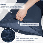 PHF 100% Cotton Waffle Pillow Shams Standard Size, 2 Pack 20" x 26" Soft Skin-Friendly Pillowcases, No Filling, Aesthetic Woven and Breathable Waffle Weave Pillow Case Covers for Bed, Blue Sapphire - color: Blue Sapphire, size: 26" x 20" (Pack of 2)