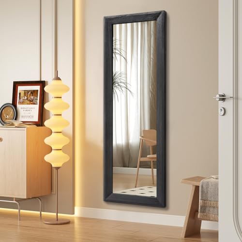 AAZZKANG Full Length Mirror with Wood Framed Modern Large Wall Mirrors 47"x16" Rectangle for Bedroom Living Room Bathroom Dressing Room Entryway Black - color: Black, size: 47"L x 16"W