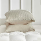 WARMDERN Waffle Weave Pillowcases 2 Pack Pillow Cases Soft Microfiber Pillow Case Covers Set of 2 Boho Woven Textured Pillowcase with Envelope Closure(Khaki, 26x26 Inches) - color: Khaki-waffle Weave, size: 26" x 26" (Pack of 2)