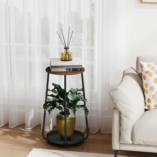YINMIT Plant Stand Indoor, 2 Tier Wood Plant Stand, 23" Tall Vertical Flower Pot Stand, Round Corner Plant Shelf, Planter Pot Holder for Balcony Garden Patio Living Room - size: 23.2 In
