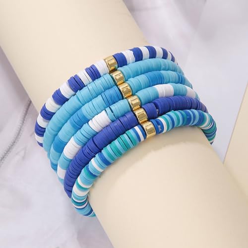 choice of all String Bracelets for Women Boho Wave Surfer Beach Wear Cute Bracelets Set Summer Friendship Jewelry Accessories Beach Stuff - color: C2:6pcs blue bracelets