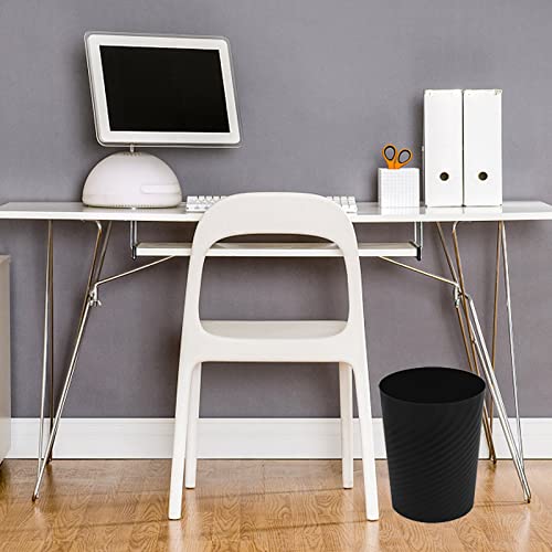 UUJOLY Plastic Small Trash Can Wastebasket, Garbage Container Basket for Bathrooms, Laundry Room, Kitchens, Offices, Kids Rooms, Dorms, (Black, 1.8 Gallon) - color: Black, size: 1.8 Gallon/1 Pack
