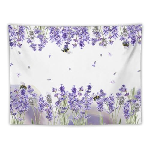 Houselerax Purple Lavender Floral Tapestry,Rustic Spring Flower Wall Hanging for Bedroom Living Room Dorm Decor, 40"x30" - color: Lavender Floral-2, size: W40xL30in