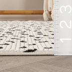 Abani Neutral Collection Cream Area Rug 6' x 9' for Living Room, Bedroom - Modern Design - Durable & Easy to Clean - color: Black, size: 6' x 9' (Rectangular)