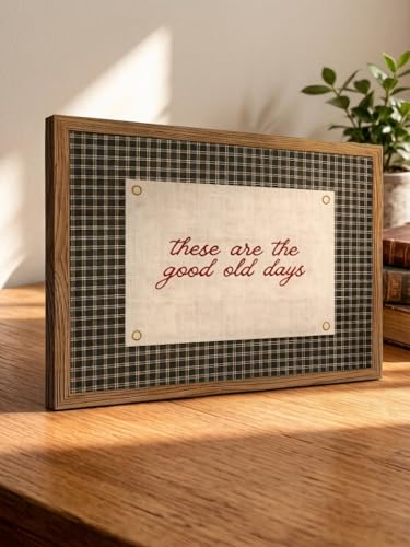 LBTZEVIR Framed Wall Art, 'These Are the Good Old Days' Vintage Quote Print, Rustic Farmhouse Style, Living Room and Bedroom Decor, 12x16 Inch - color: These Are The Good Old Days, size: 16"L x 12"W