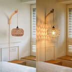 Plug in Wall Sconce,Farmhouse Wicker Wall Lamp Plug in,Hand Woven Rattan Wall Light Farmhouse Rustic Boho Sconces Wall Lighting for Living Room Bedroom - color: Wall Sconces, size: 1 PACK
