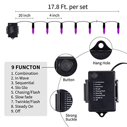 Christamas Decorations Purple String Lights Battery Operated 17.8 Feet 50 LED 2 Pack Waterproof Mini Fairy Lights with 8 Lighting Modes for Outdoor Indoor Use, Xmas Halloween Tree Holiday Party Patio - color: Purple, size: 50 LEDs x 2 Pack