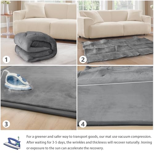 Baby Play Mat for Floor Nursery Rug Muscle Mat Area Rug Playroom Rug 39"x59" Playpen Mat Elastic Foam 1.3" Thick Crawling Mat for Babies,Toddlers, Infants, Kids,Grey - color: Grey, size: 39"x59"